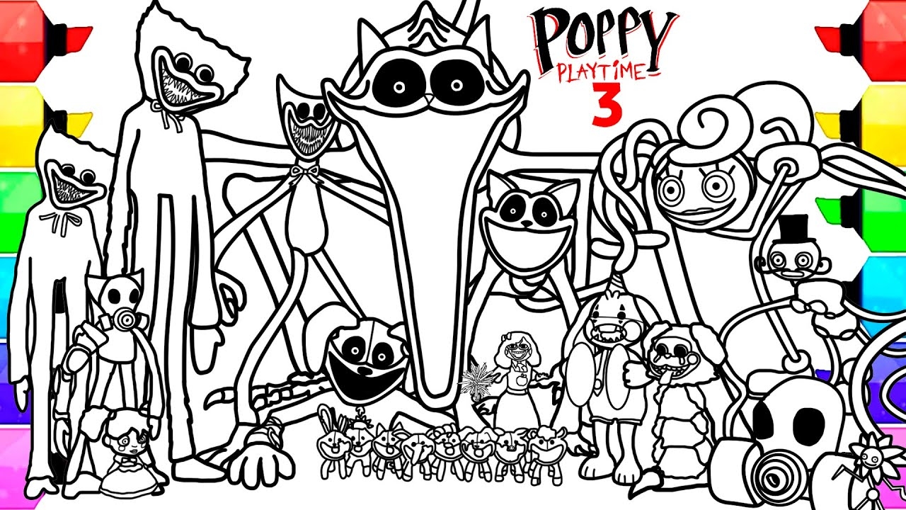 Poppy Playtime Chapter 3 New Coloring Pages How To COLOR ALL BOSSES
