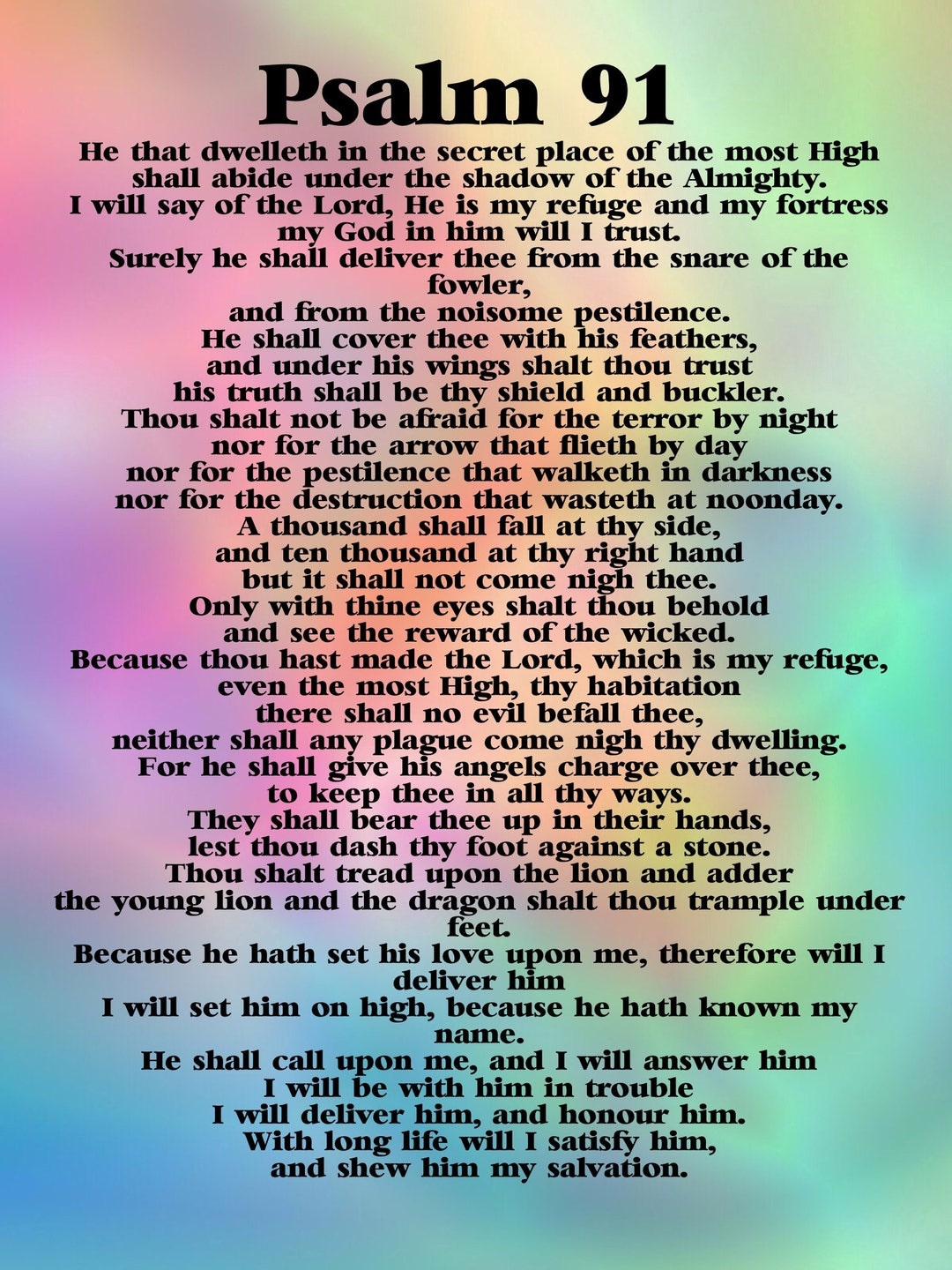 Free Printable Pdf Psalm 91 Printable