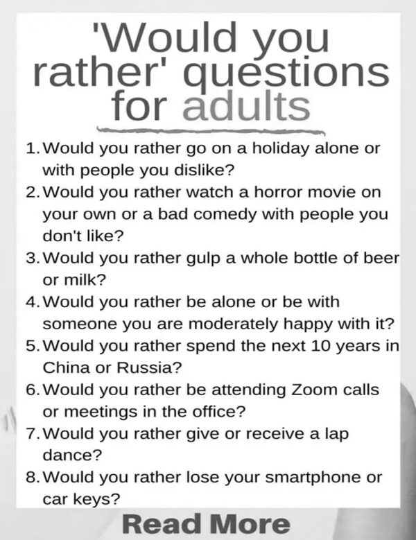 Would You Rather Questions Printable