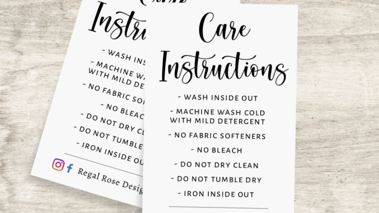 Printable Care Instruction Cards Free We Love Printables