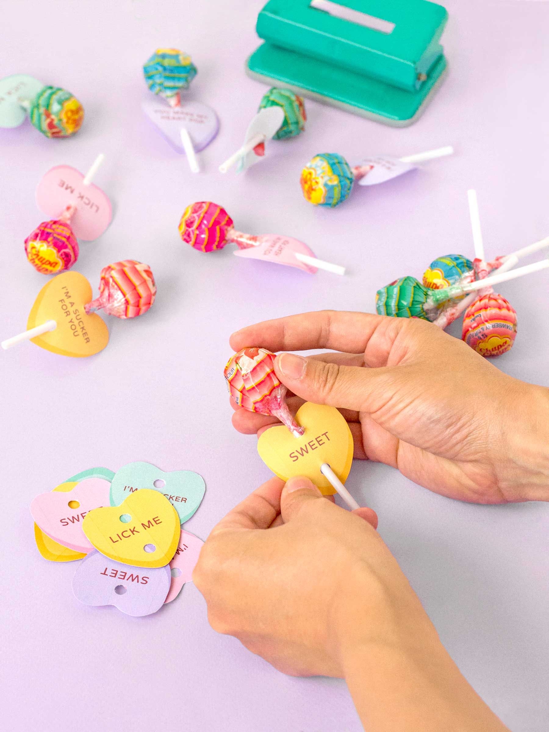 Printable Conversation Heart Lollipop Holders Lollipop Craft Diy