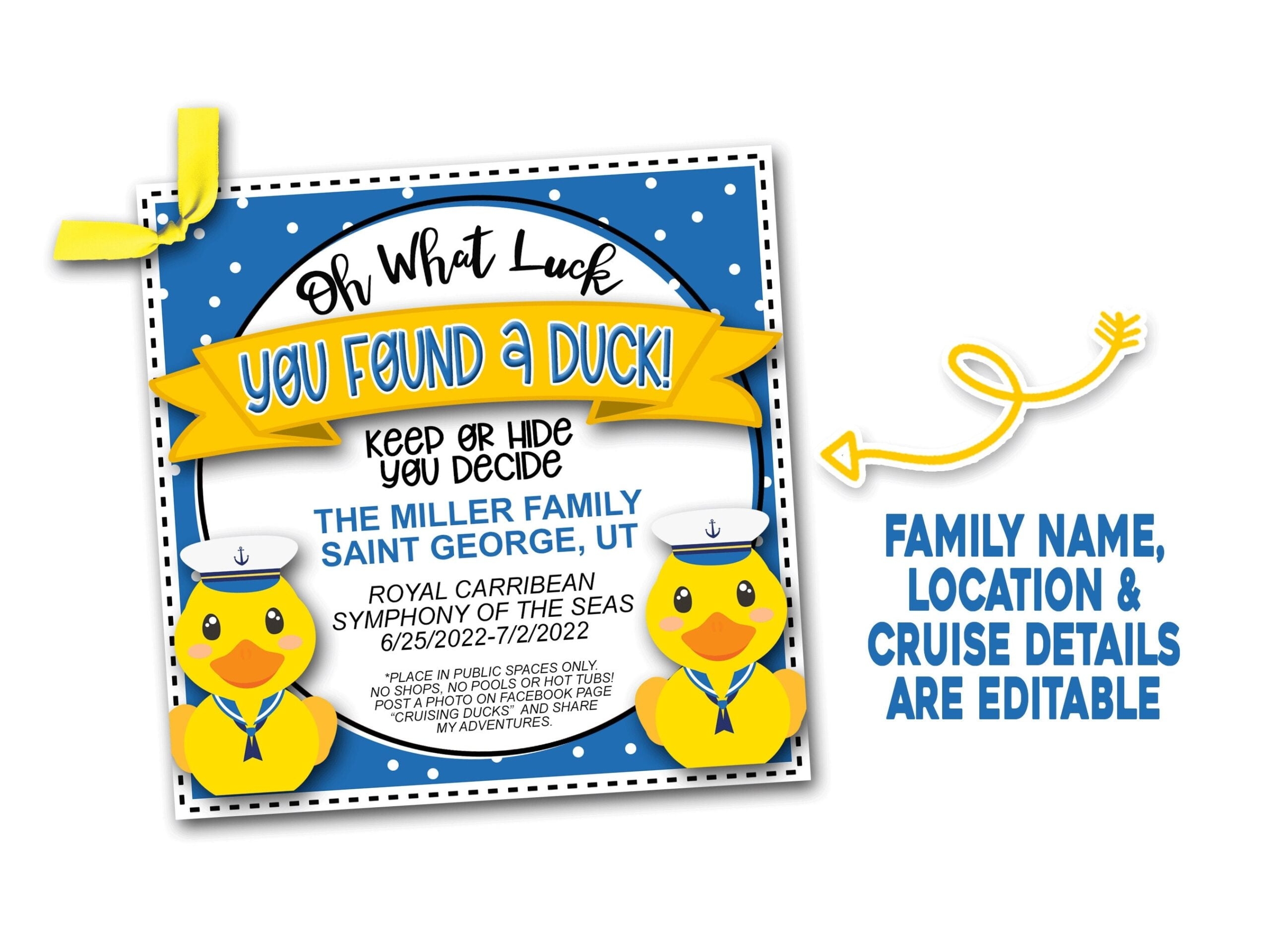 Printable Editable Free Printable Cruising Duck Tags Free Printable