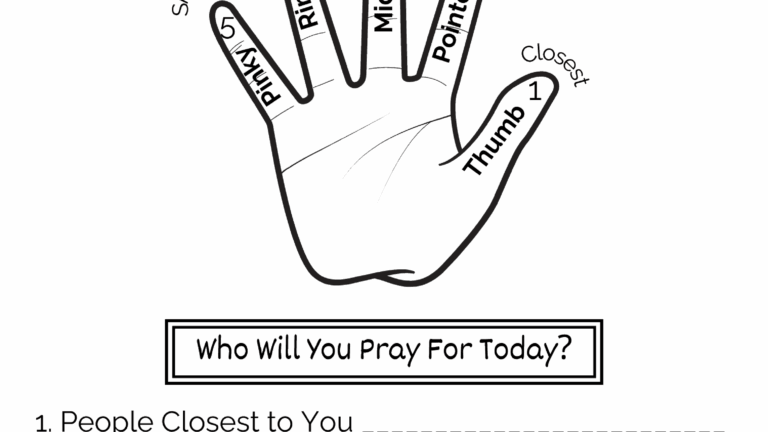 Printable Five Finger Prayer Template Printable Free Templates
