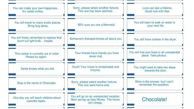 Printable Funny Fortune Cookie Sayings Pdf