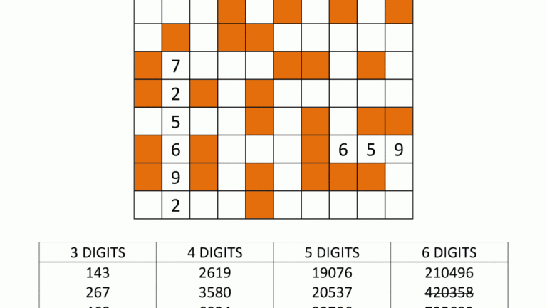 Printable Number Fill In Puzzles Printable Crossword Puzzles