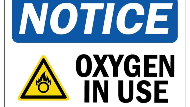 Printable Oxygen In Use Sign