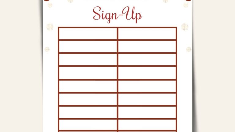 Printable Secret Santa Sign Up Sheet Christmas Gift Exchange Sign Up