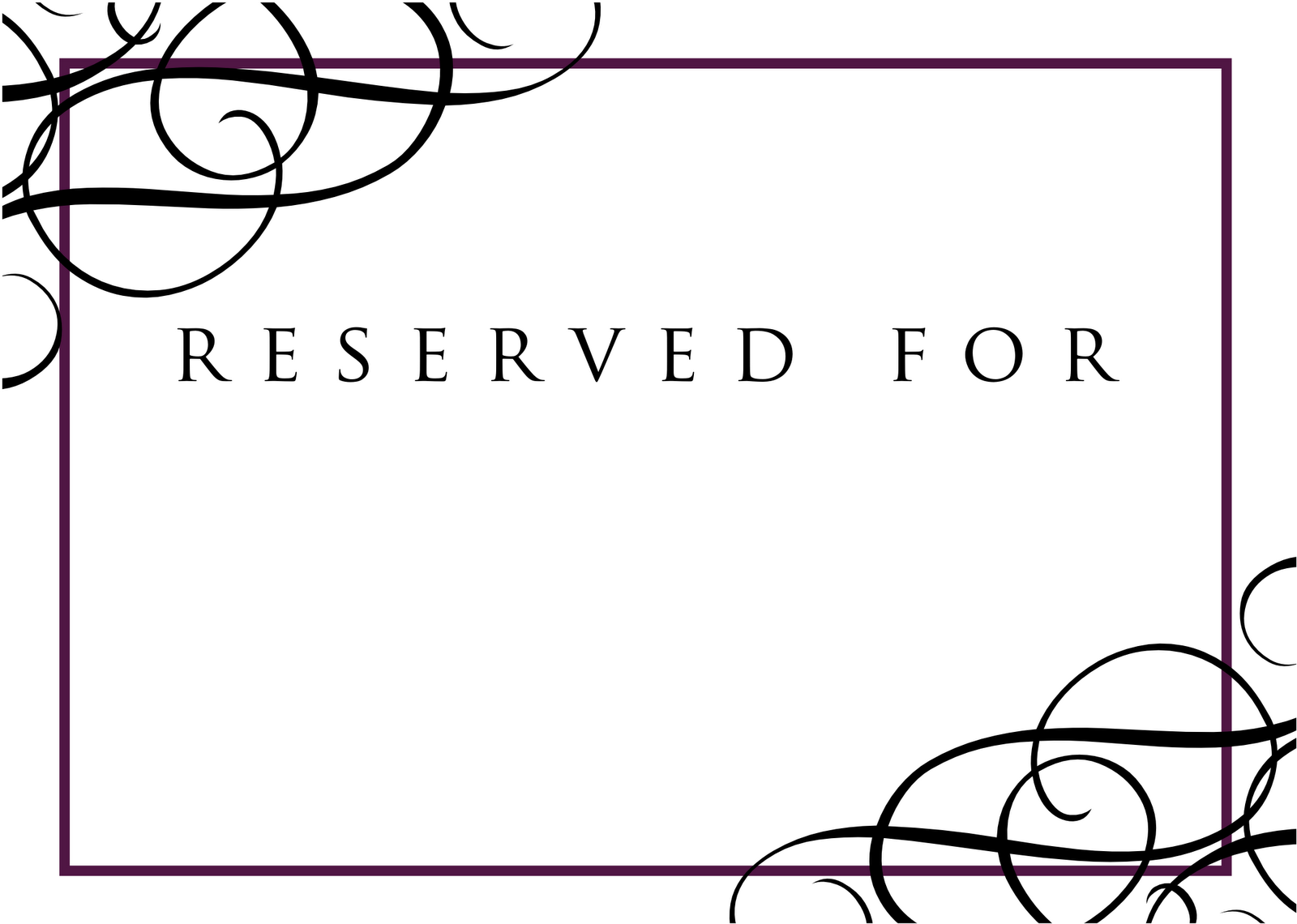 Reserved Table Signs Template