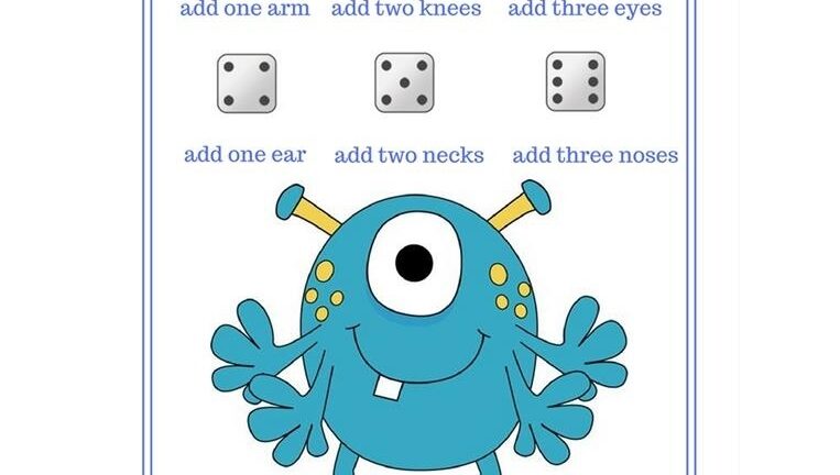 Roll A Monster Free Printable
