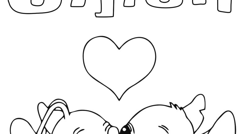 Romance Stitch And Angel Coloring Pages Stitch Coloring Pages Lilo