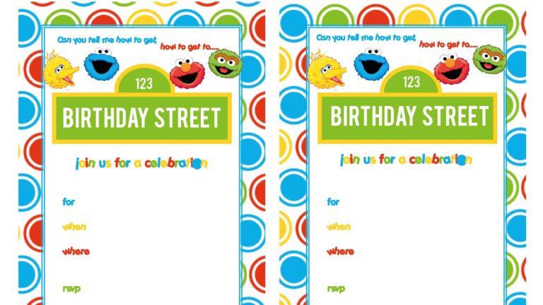 Sesame Street Invitation Free Printable Fill In The Blank Via W