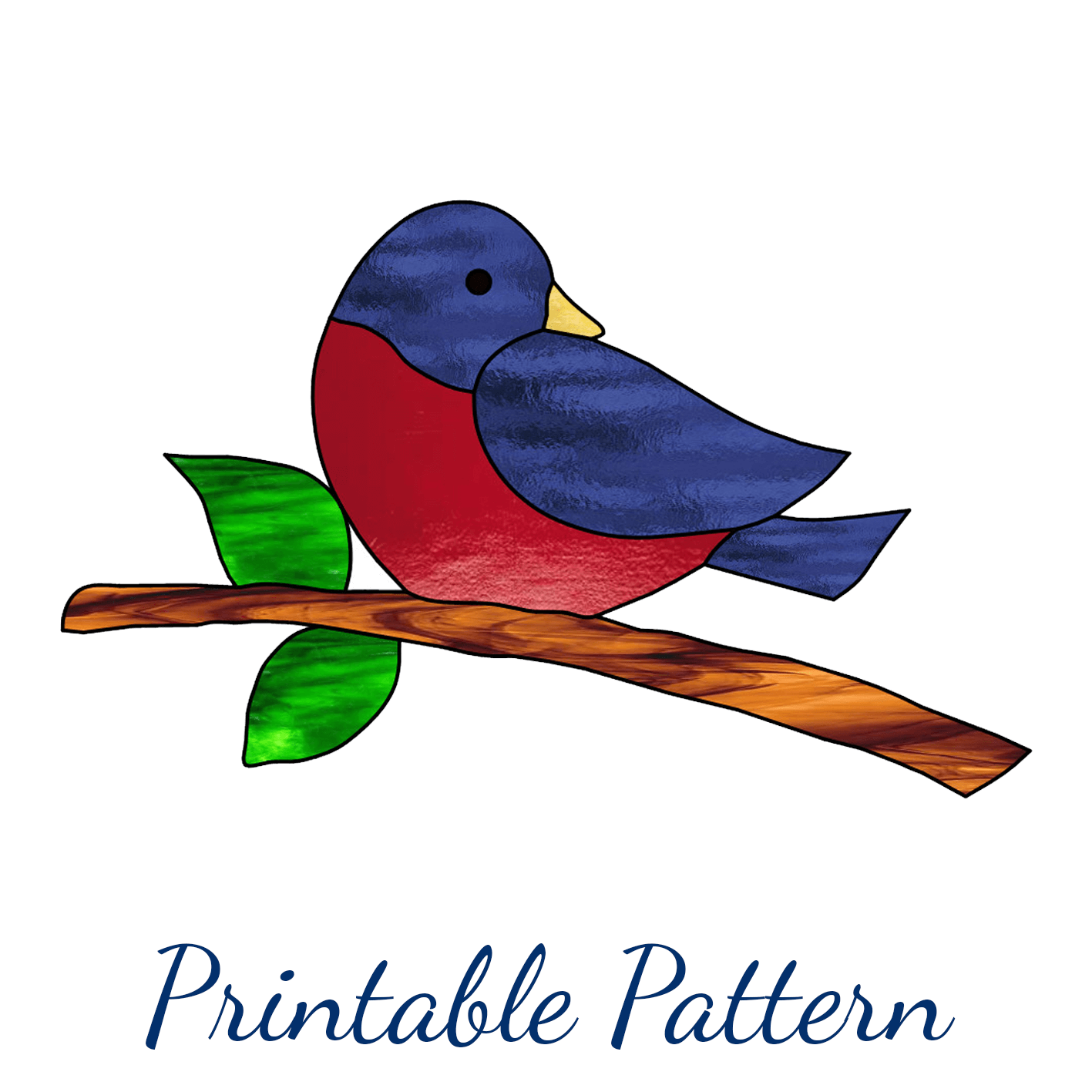 Simple Stained Glass Pattern For A Bird Suncatcher Ku Rt Ler Kelebek