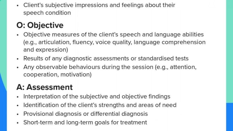 Soap Notes Speech Therapy Printable PDF Template
