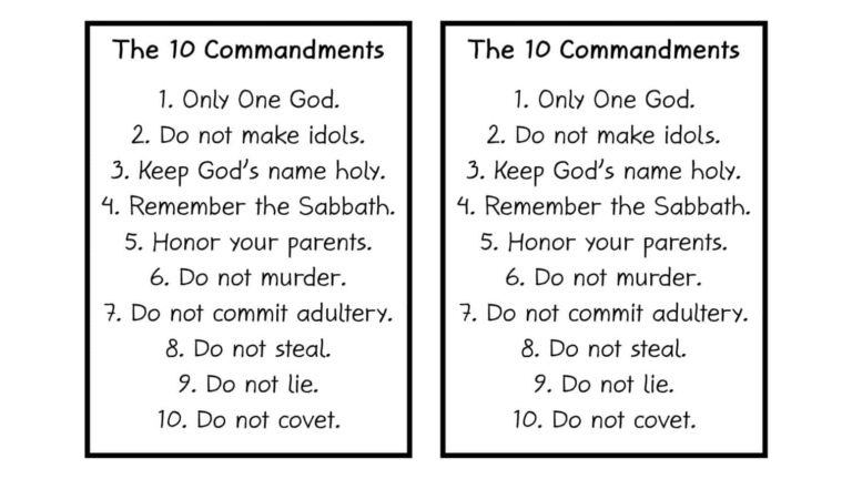 Ten Commandments For Kids Worksheets Library