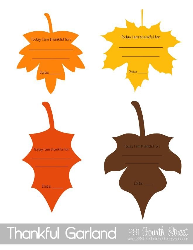 Thankful Garland Leaf Printables Thankful Tree Thanksgiving Fun