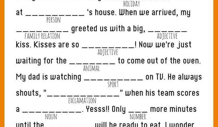 Thanksgiving Mad Libs Thanksgiving Mad Lib Thanksgiving Activities