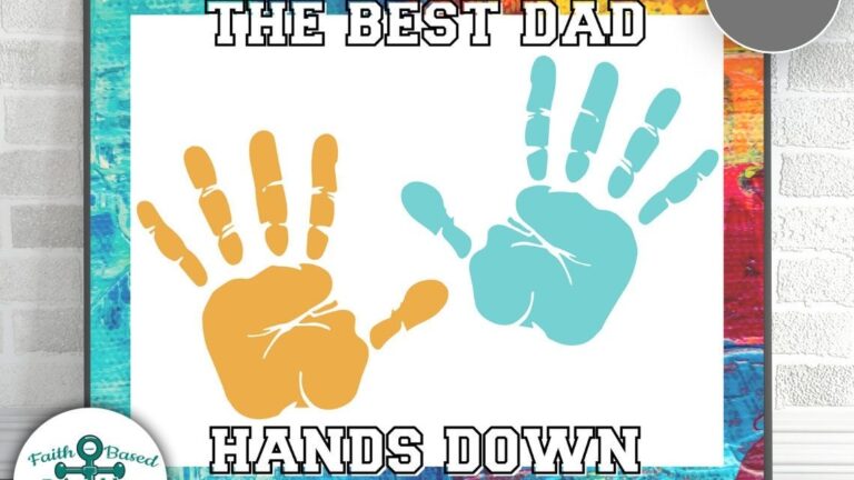 The Best Dad Hands Down Printable Gift For Daddy Handprint Art Hand