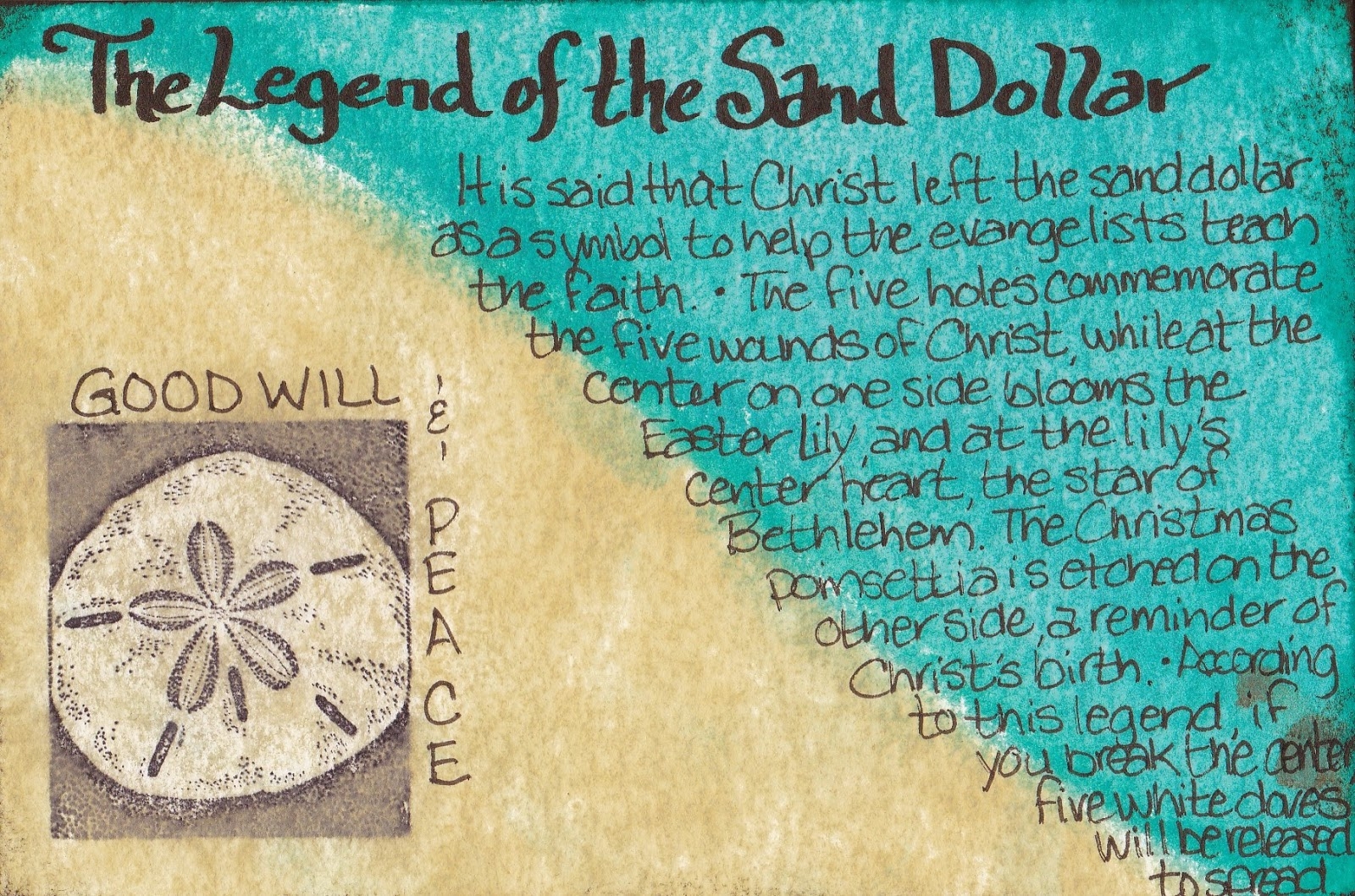 The Legend Of The Sand Dollar Printable Diana K Pearson