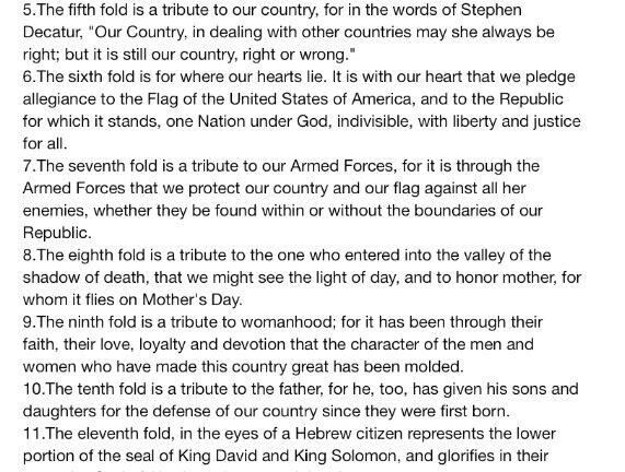 The Meaning Of The Thirteen Folds Of The Flag 13 Stripes Represent The