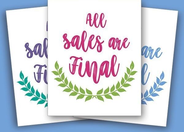 Three Free Printable Holiday Cards With The Words All Sales Are Final
