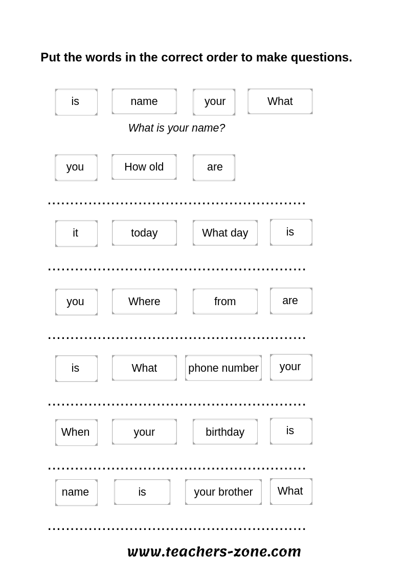WH Words Worksheets For Kids