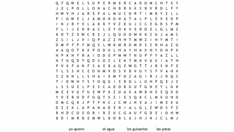Word Search In Spanish Printable Printable Word Searches