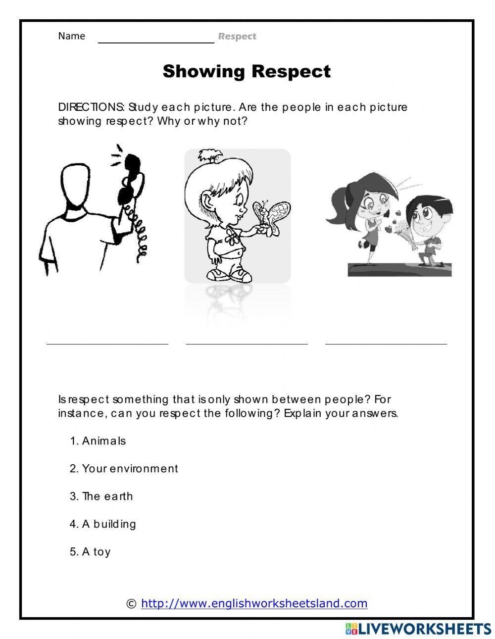 Worksheet For Respect HappierTHERAPY Worksheets Library