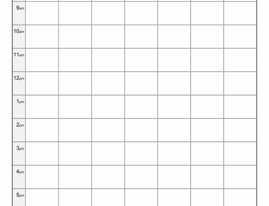 10 Best Printable Blank Weekly Time Slots PDF For Free