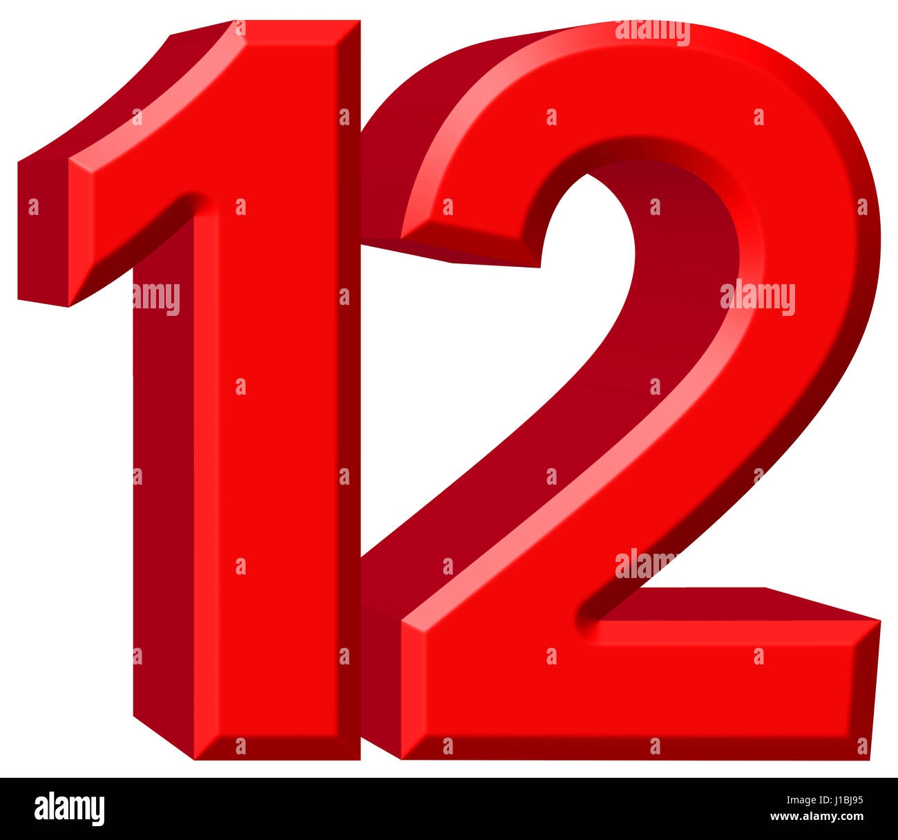 12 12 Chiffre Isol Sur Fond Blanc 3D Render Photo Stock Alamy