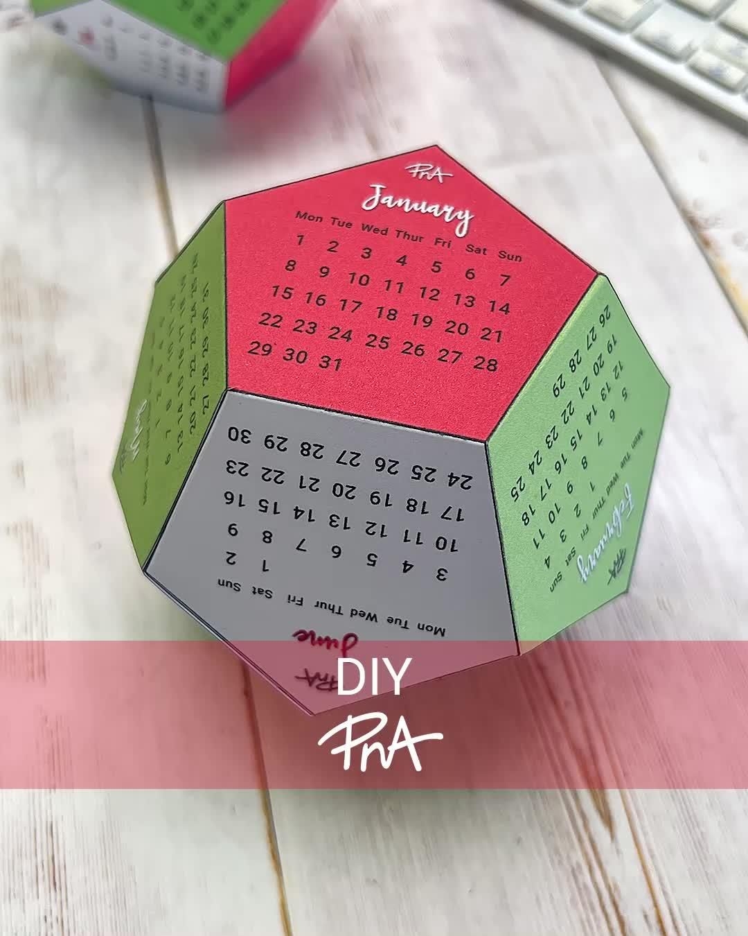 12 Sided Calendar Template For DIY Stationery