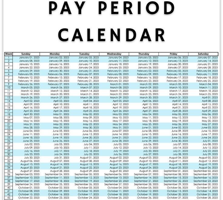 2023 Biweekly Payroll Calendar Printable PDF Poster Etsy Payroll