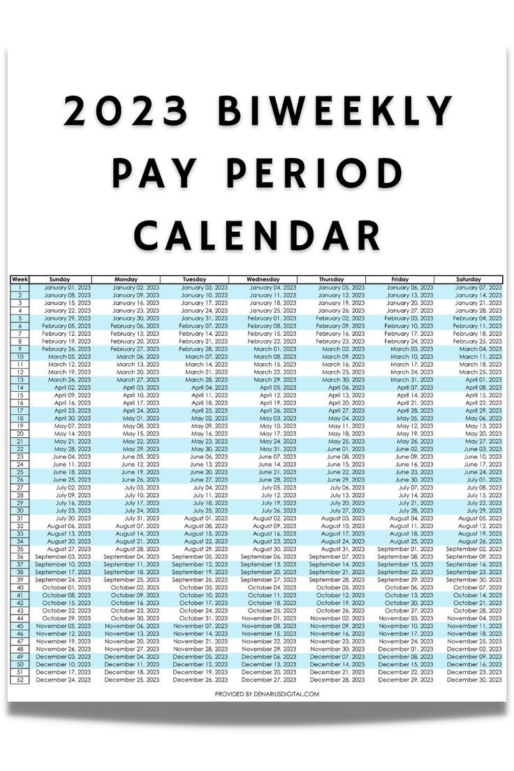 2023 Biweekly Payroll Calendar Printable PDF Poster Etsy Payroll