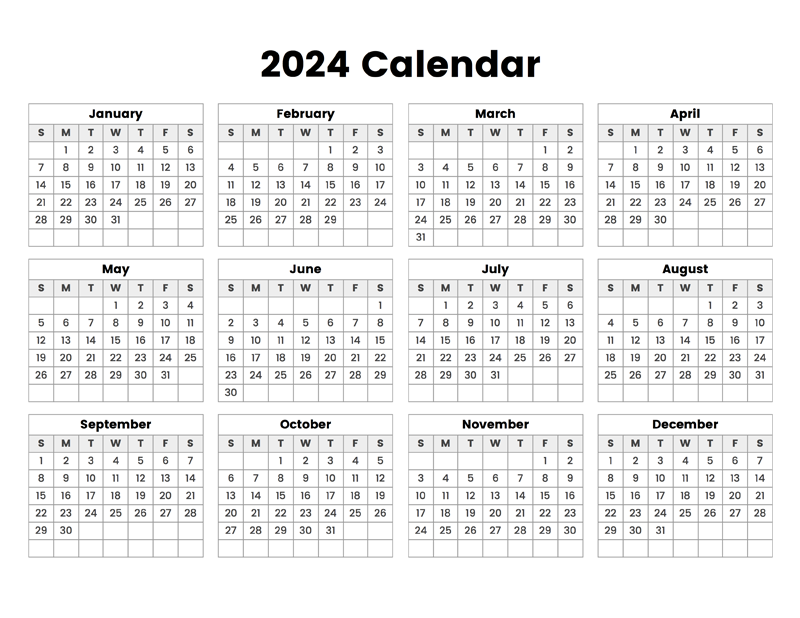2024 Calendar Calendar Options