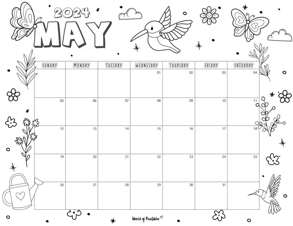 2024 Coloring Calendar Free Printables In 2024 Coloring Calendar