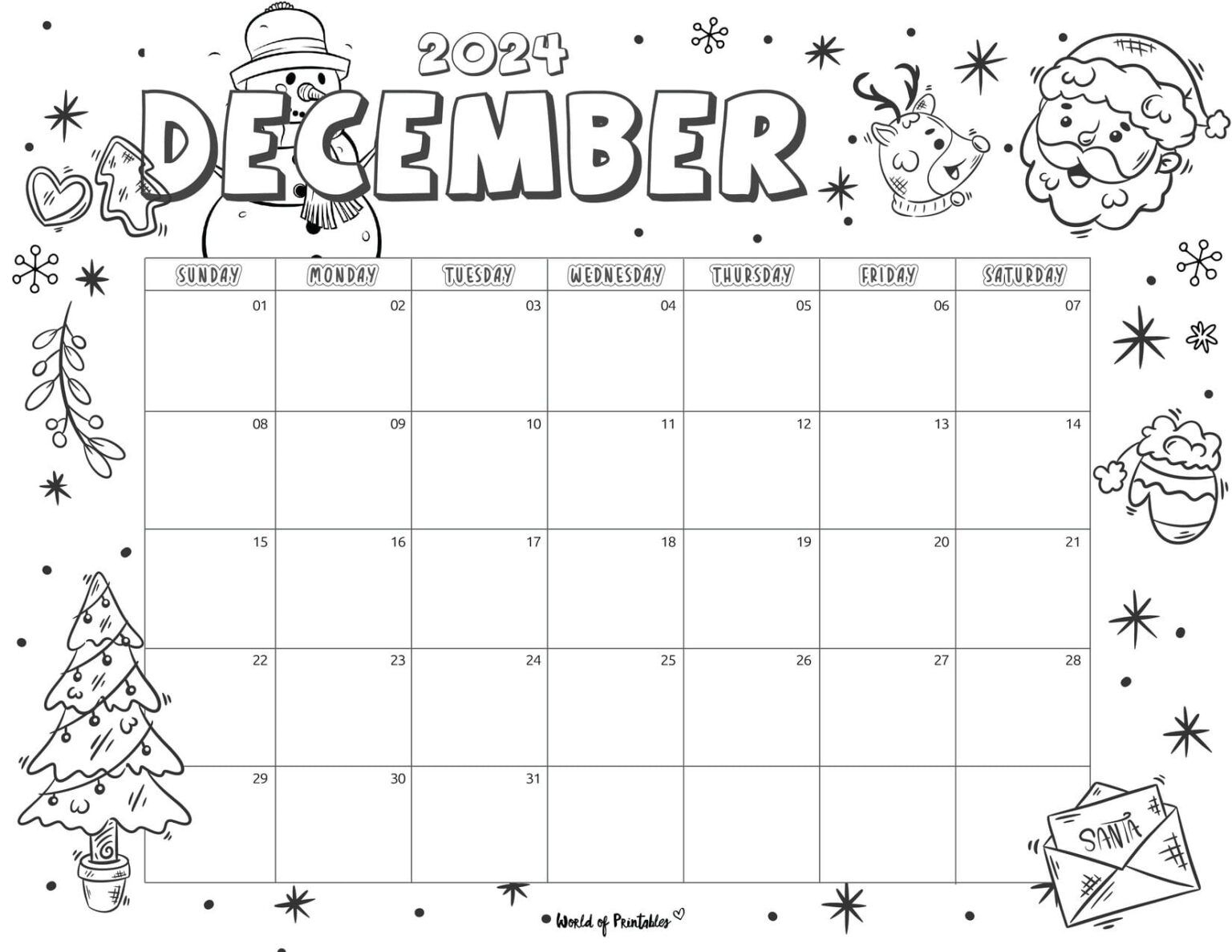 2024 Coloring Calendar Free Printables World Of Printables Free