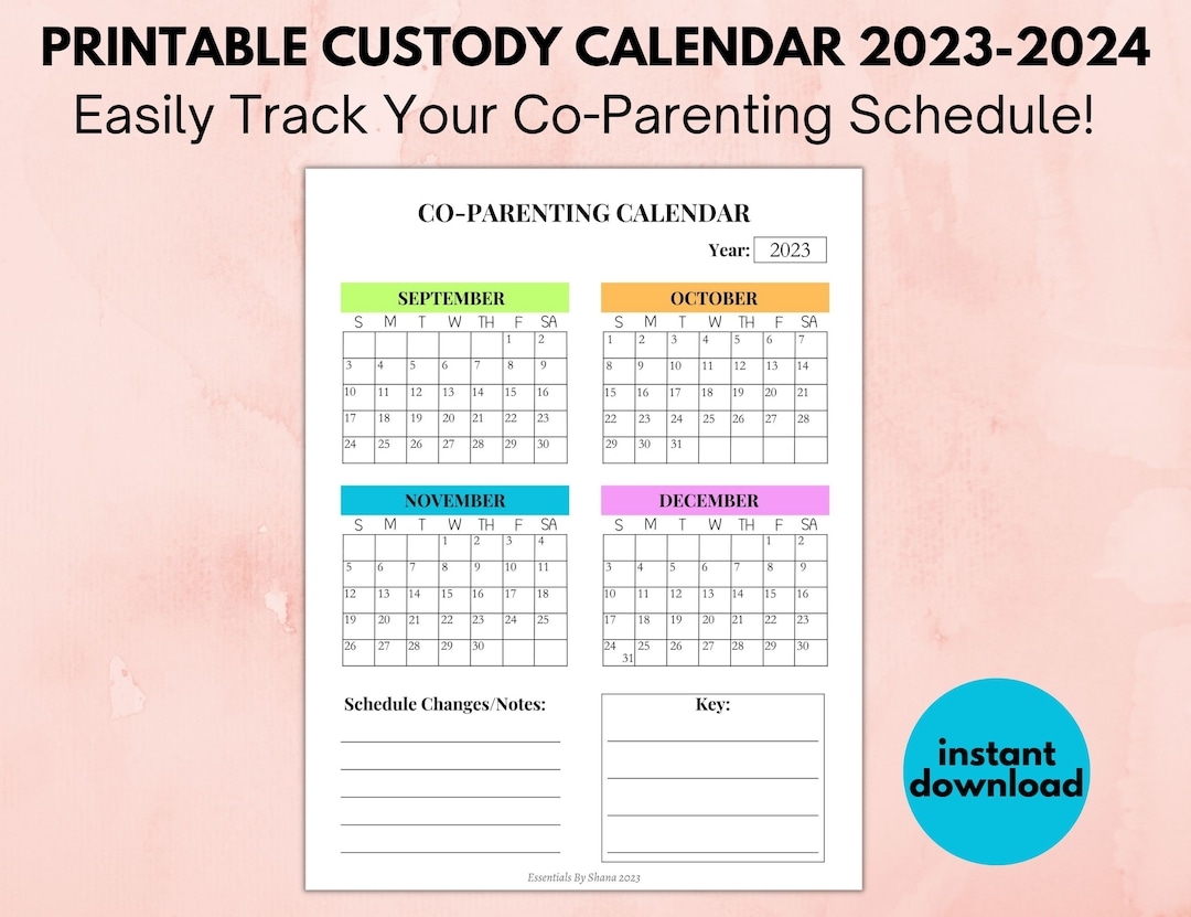 2024 Custody Calendar Sibyl Kristien