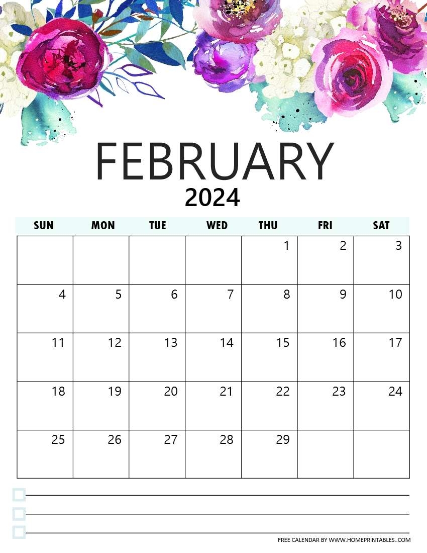 2024 Floral Printable Calendar Pages Printable Rayna Cathrine