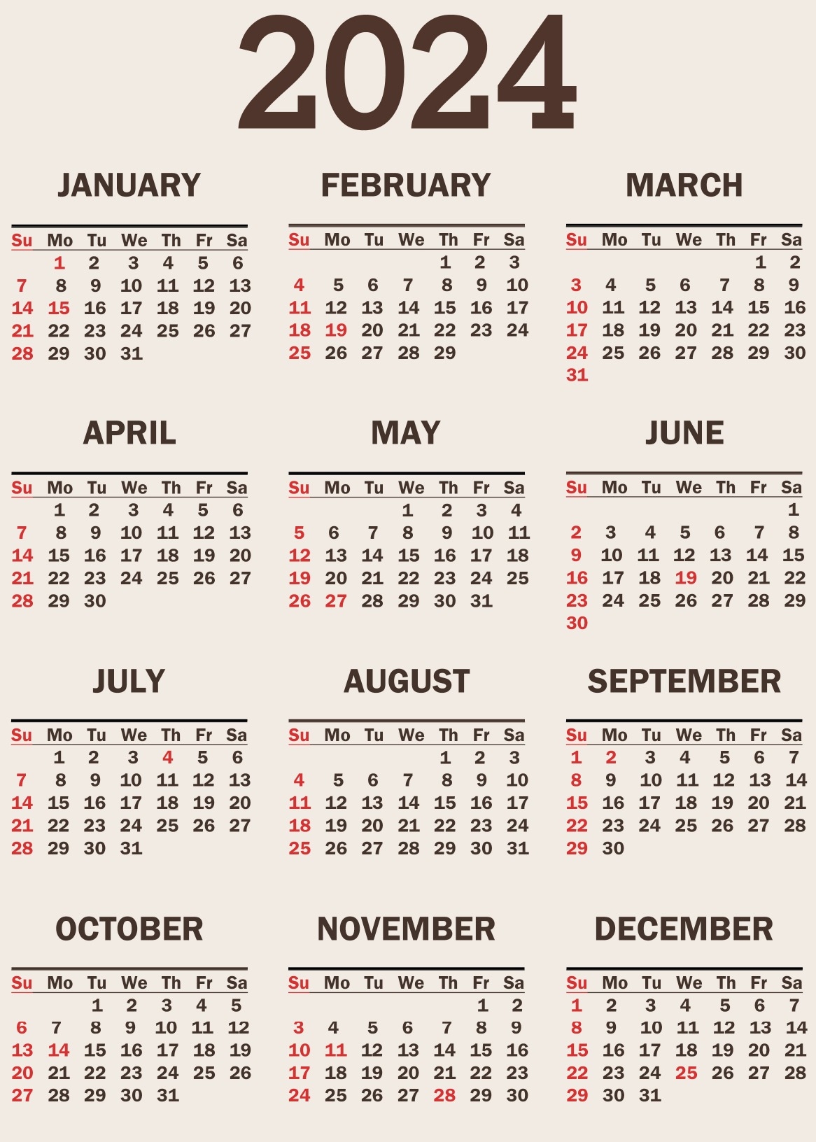 2024 Printable Planner