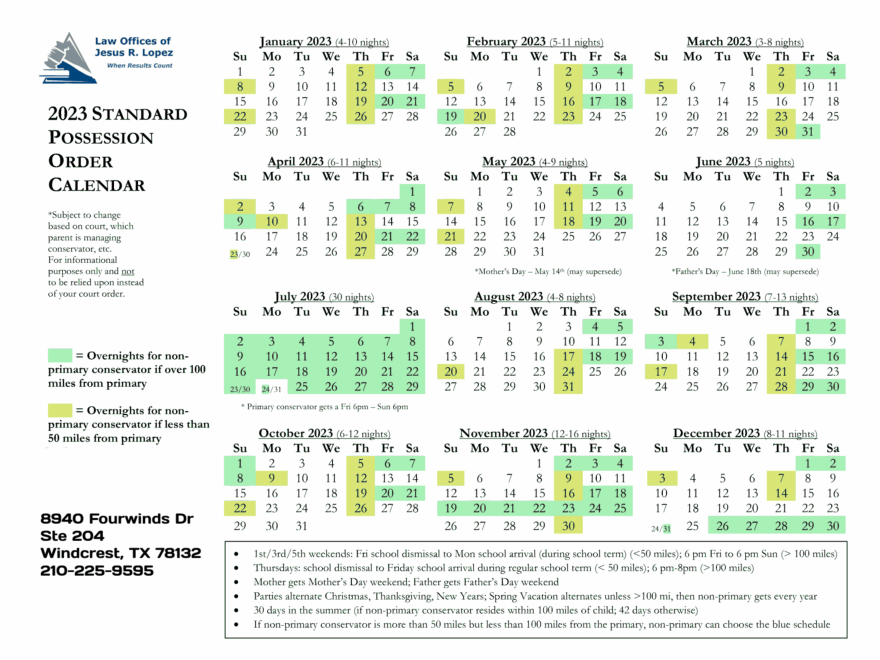 2024 Visitation Calendar Corey Donella