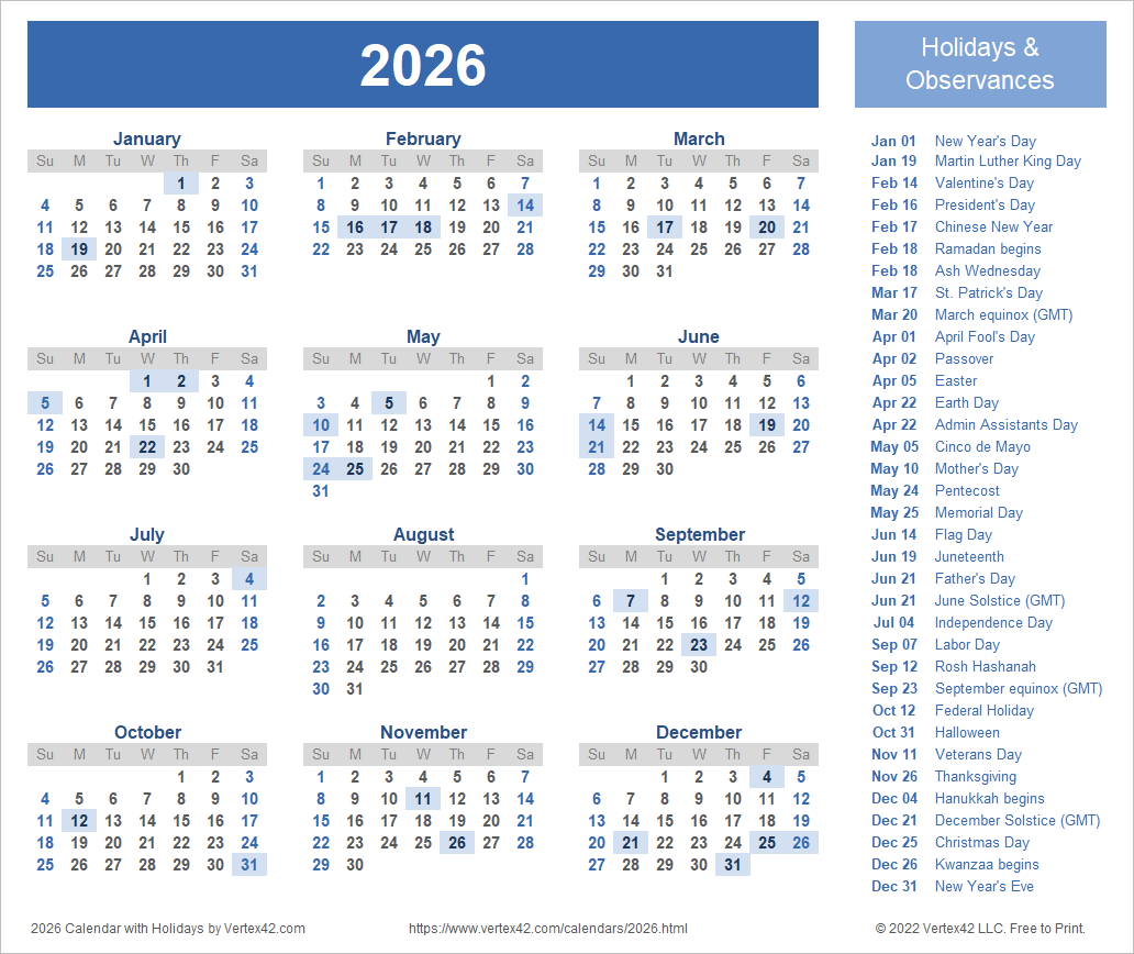 2025 2026 Calendar With Holidays Uk April H Gibbs