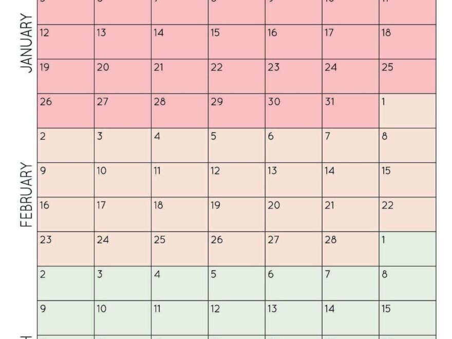 2025 3 Month Quarterly Calendar Printables FREE Calendar Printables