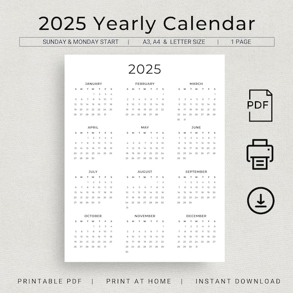 2025 Calendar A3 Printable Layla James