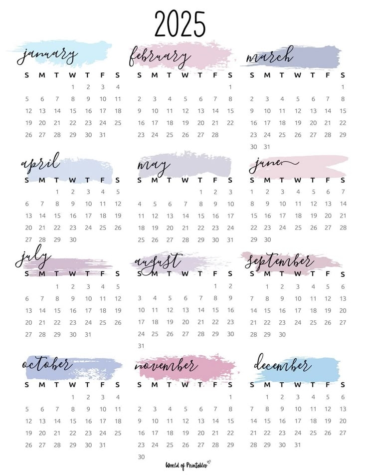 2025 Calendar Cute Calendar Design Calendar Printables Printable