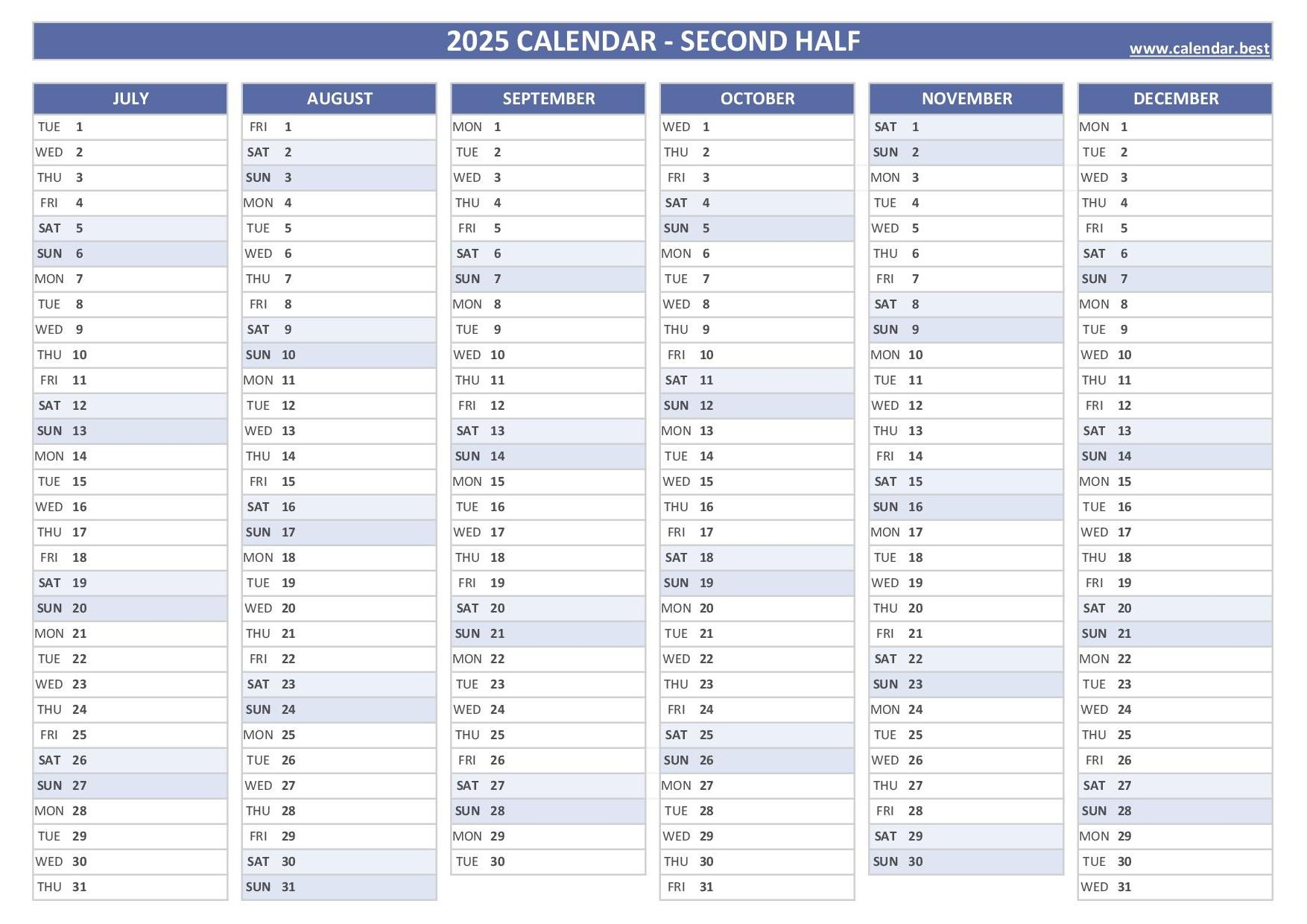 2025 Calendar Half Page Robin R Whitmarsh