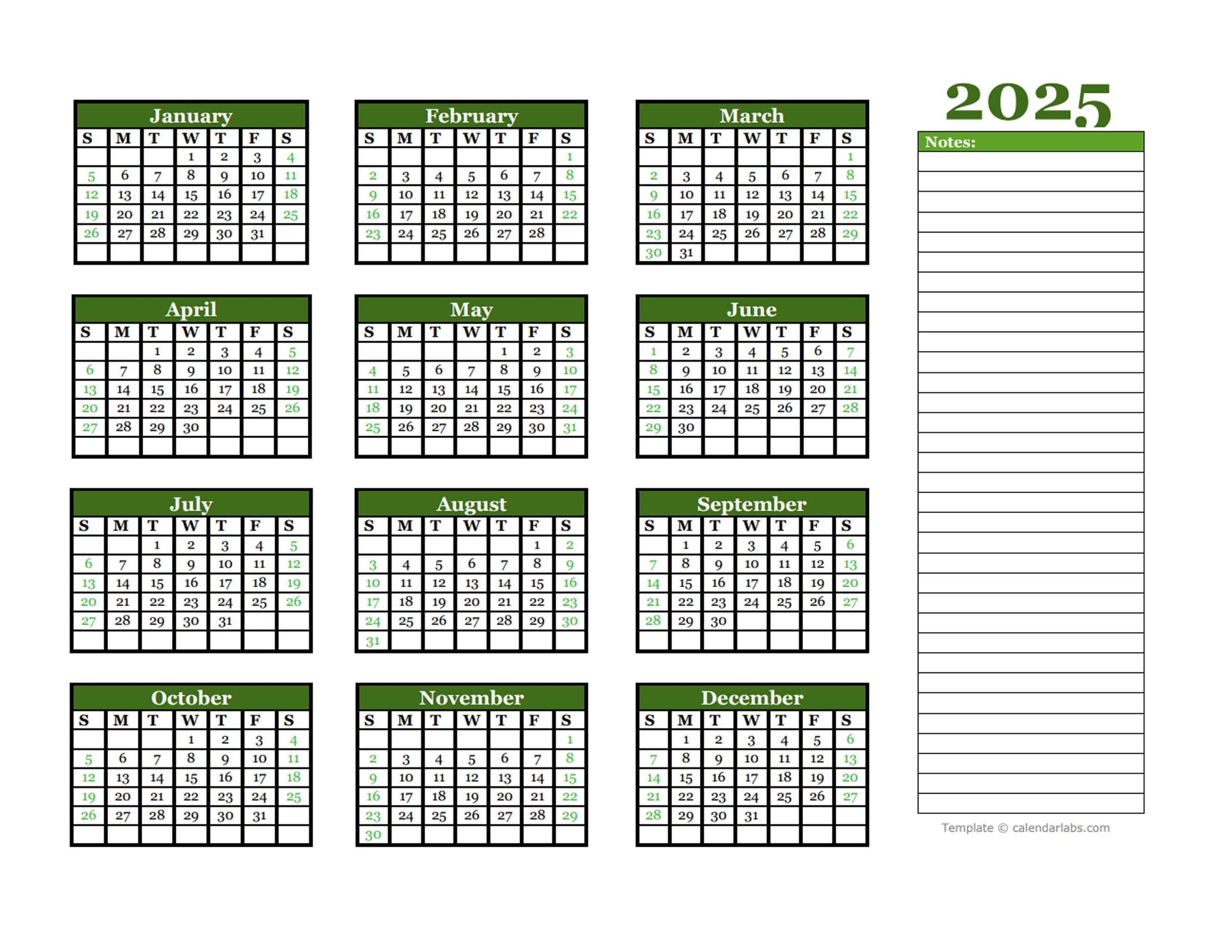 2025 Calendar Labs Gail Merrill