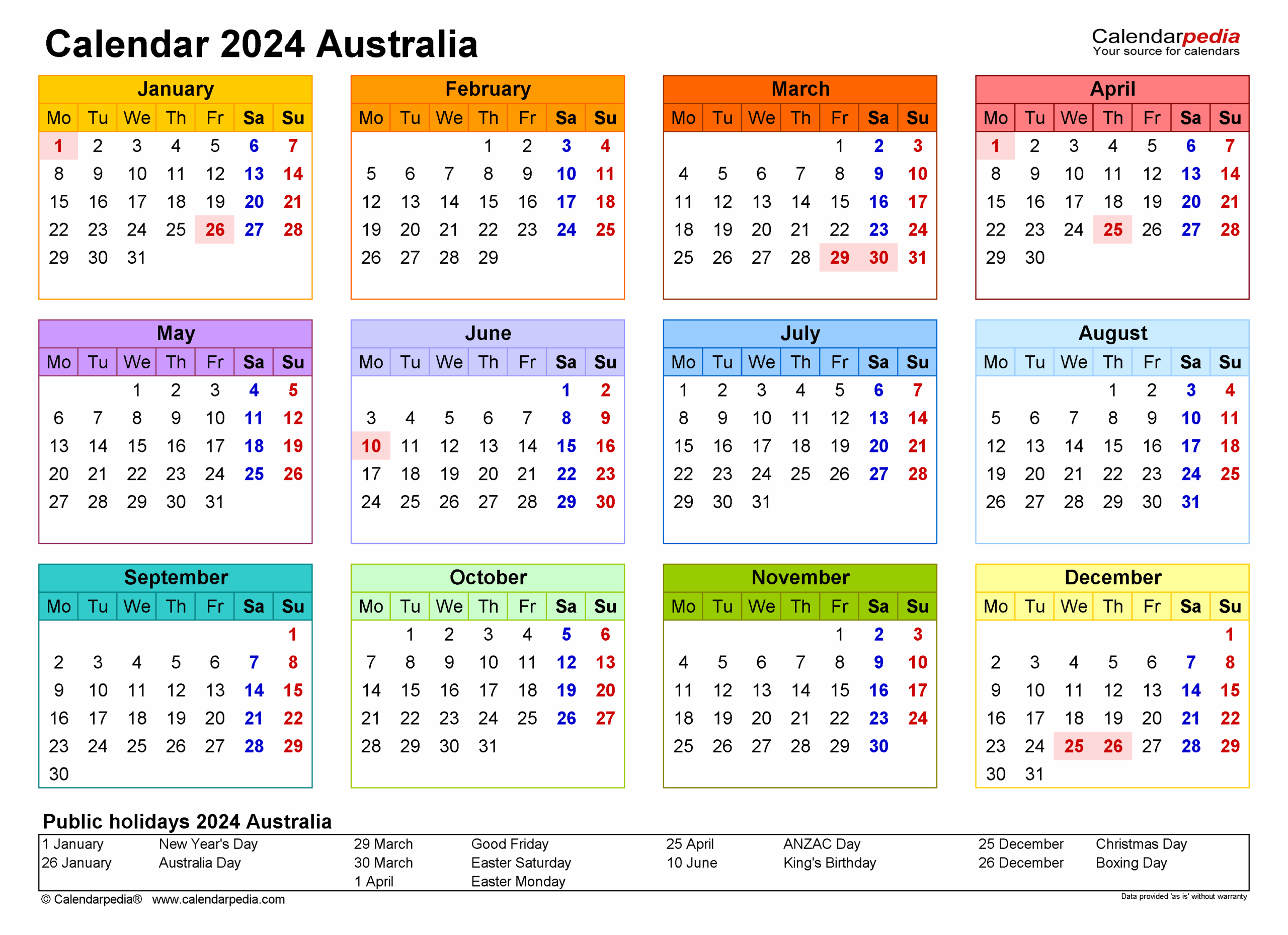 2026 Events Calendar Printable