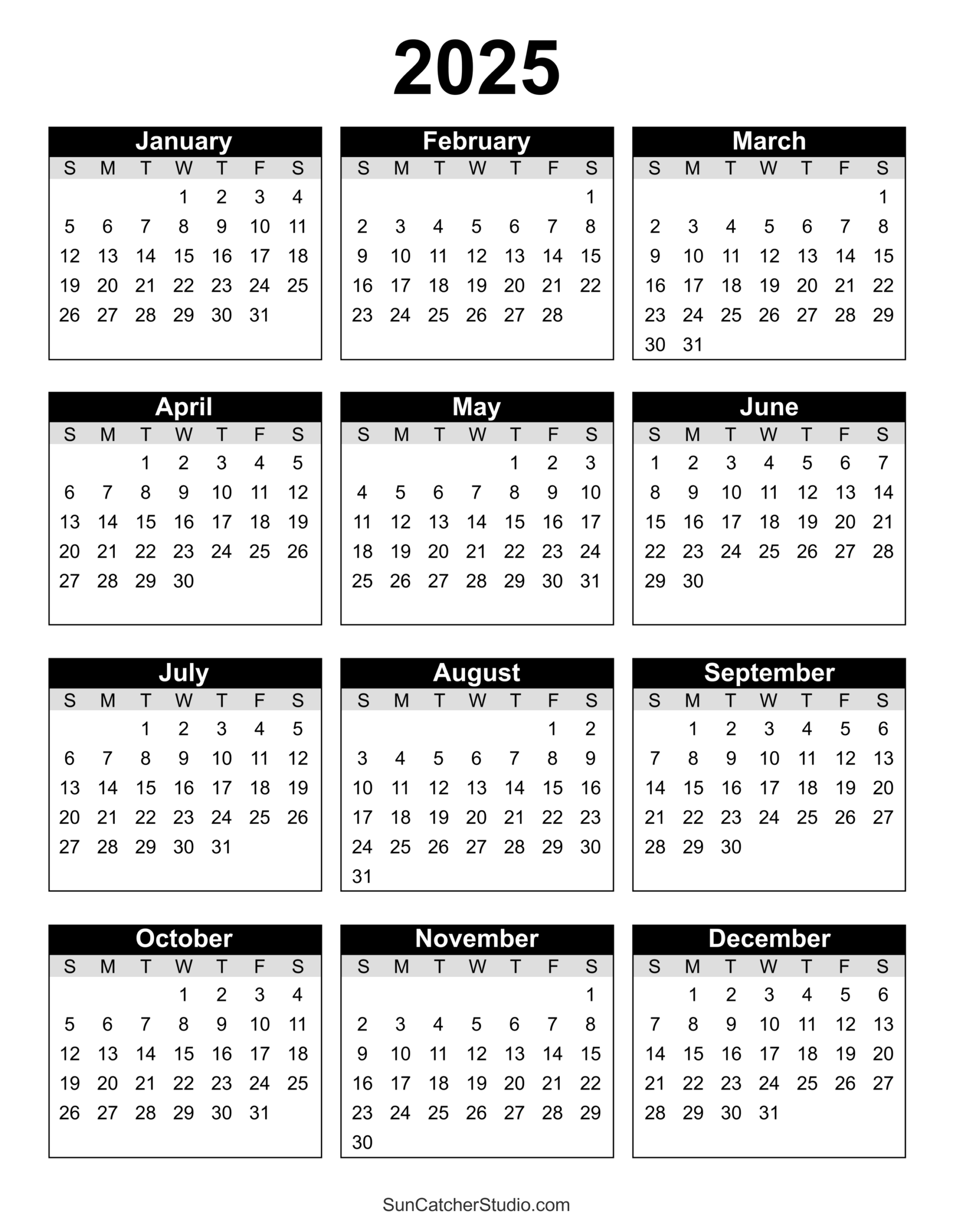 2025 Free Calendar James Kemp