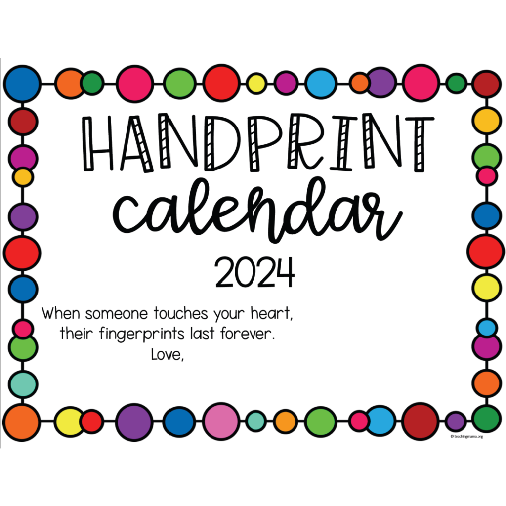 2025 Handprint Calendar Printables Club