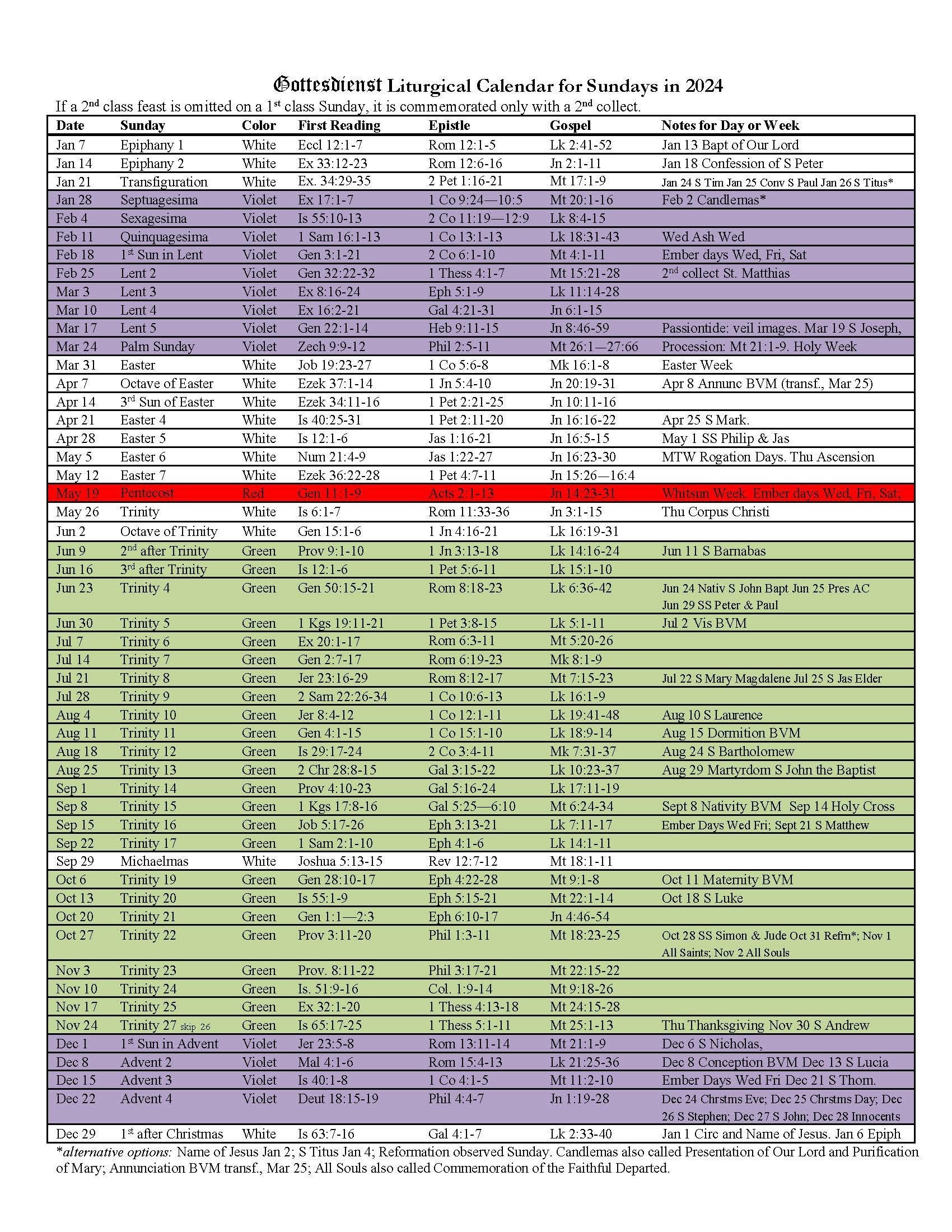 2025 Lutheran Liturgical Calendar Samir Wedianor