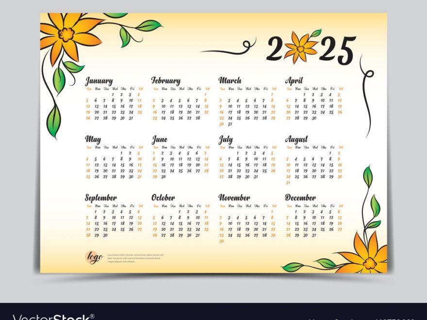 2025 Printable Calendar Floral Arrangements Nader Skye